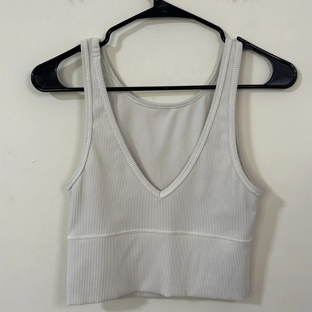 Lululemon Power Pivot Tank *Rib Light Ivory Size 4 - Picture 5 of 7